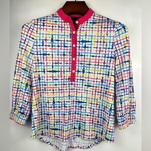 Kinöna Golf Women’s Shirt XS Italian Fabric‎ 1/4 Zipper 3/4 Sleeve $119